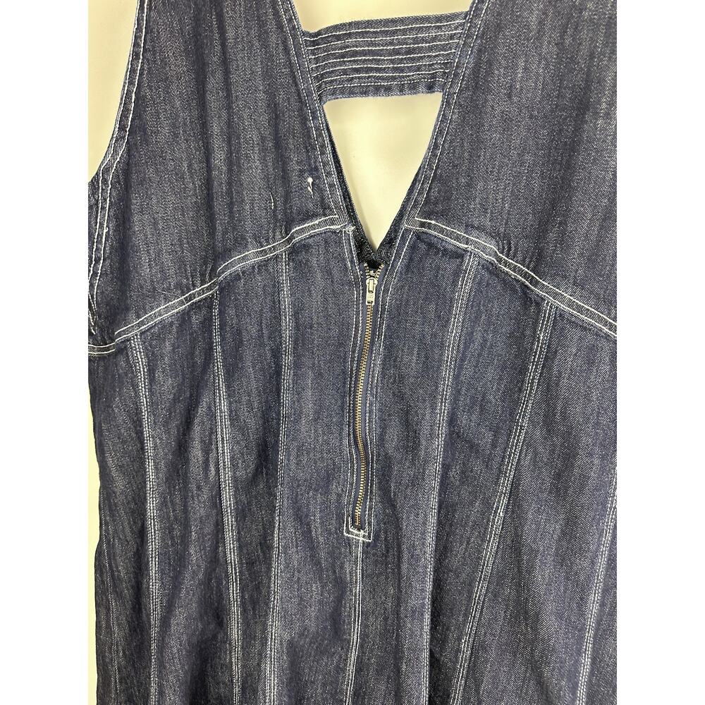 Anthropologie x Pilcro Seamed V-Neck Denim Dress Women's Anthro Plus Size 26W 26 - Picture 13 of 16